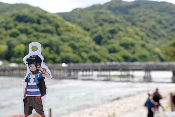 渡月橋とヨウくん