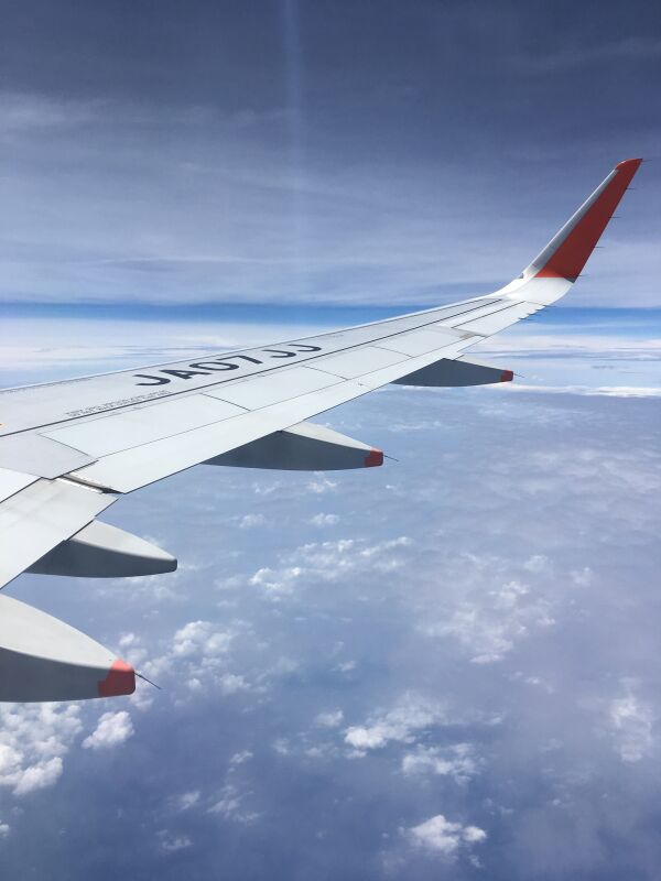 上空飛行中